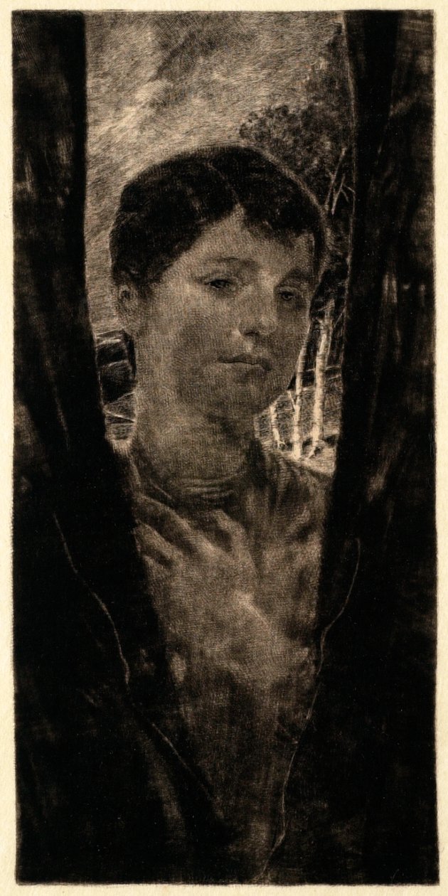 De verre geliefde (Herinnering) door Max Klinger