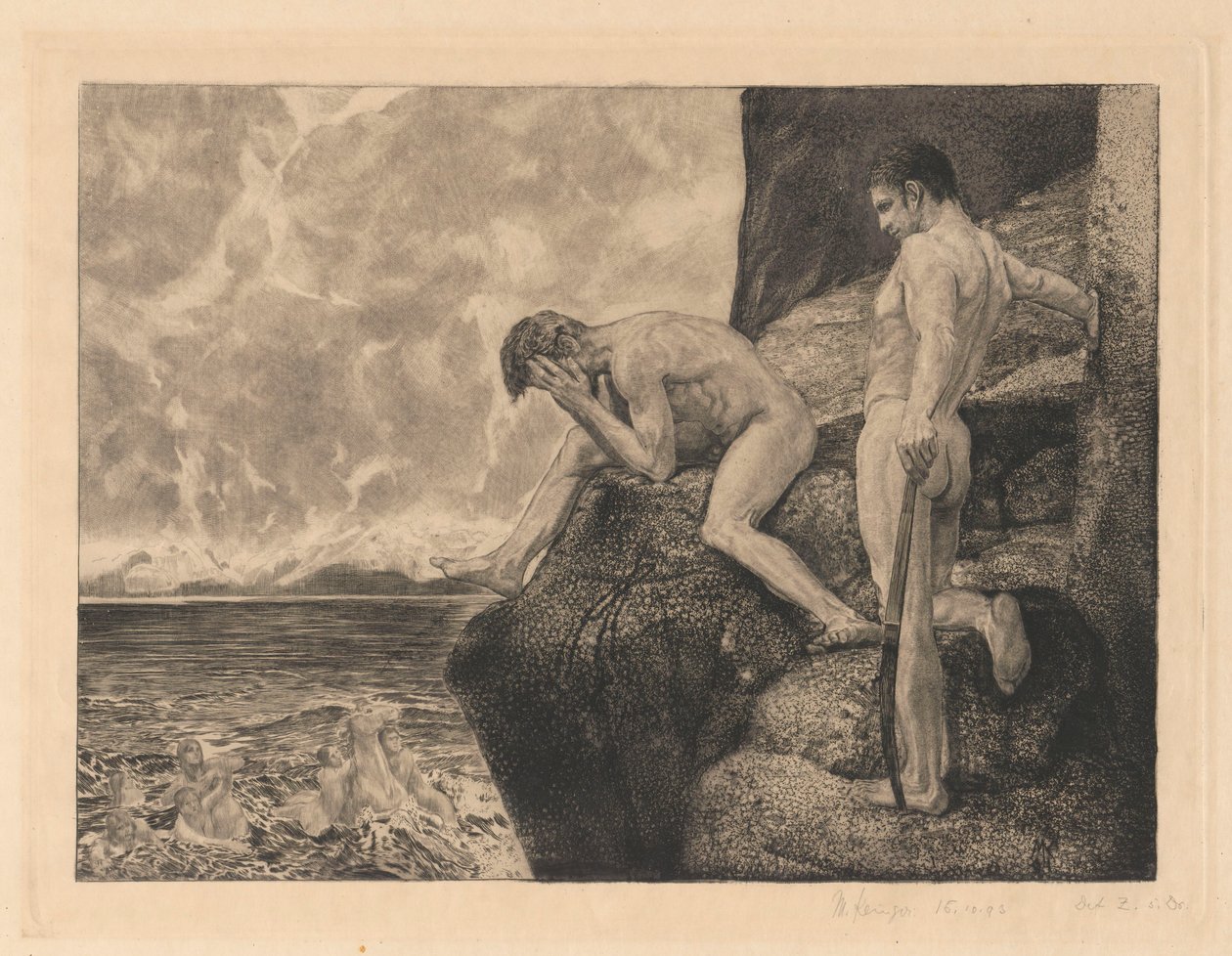 De bevrijde Prometheus, plaat 41, Brahmsfantasie, Op. XII door Max Klinger