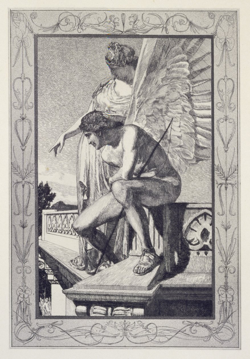 Venus toont Psyche aan Cupido, plaat 4 uit de serie „Cupido en Psyche: Opus V“ door Max Klinger