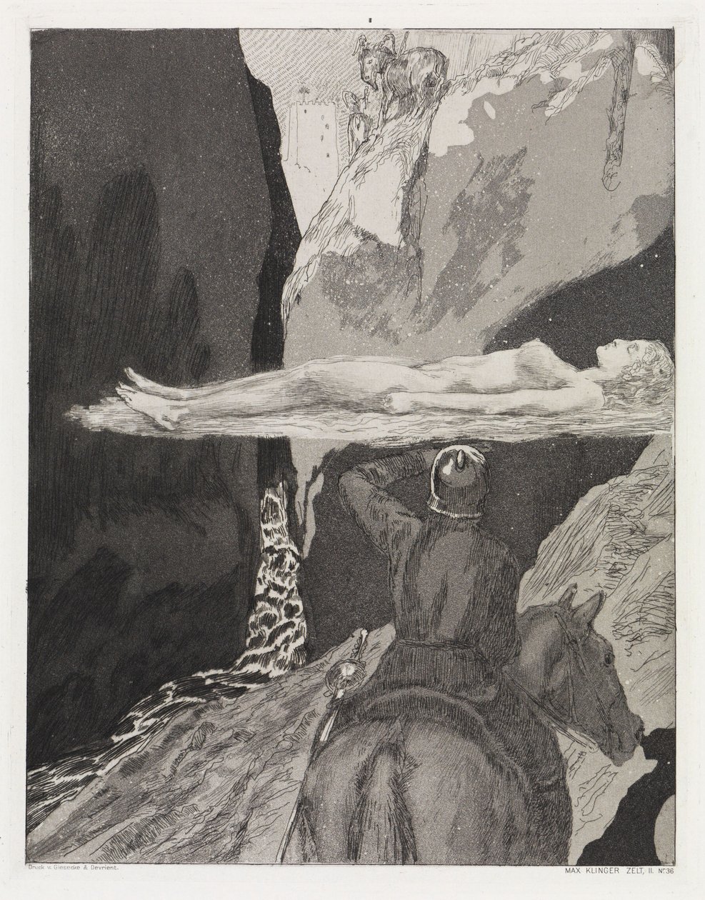 Voor de toren (Tent, opus XIV, deel 2, nr. 36) door Max Klinger