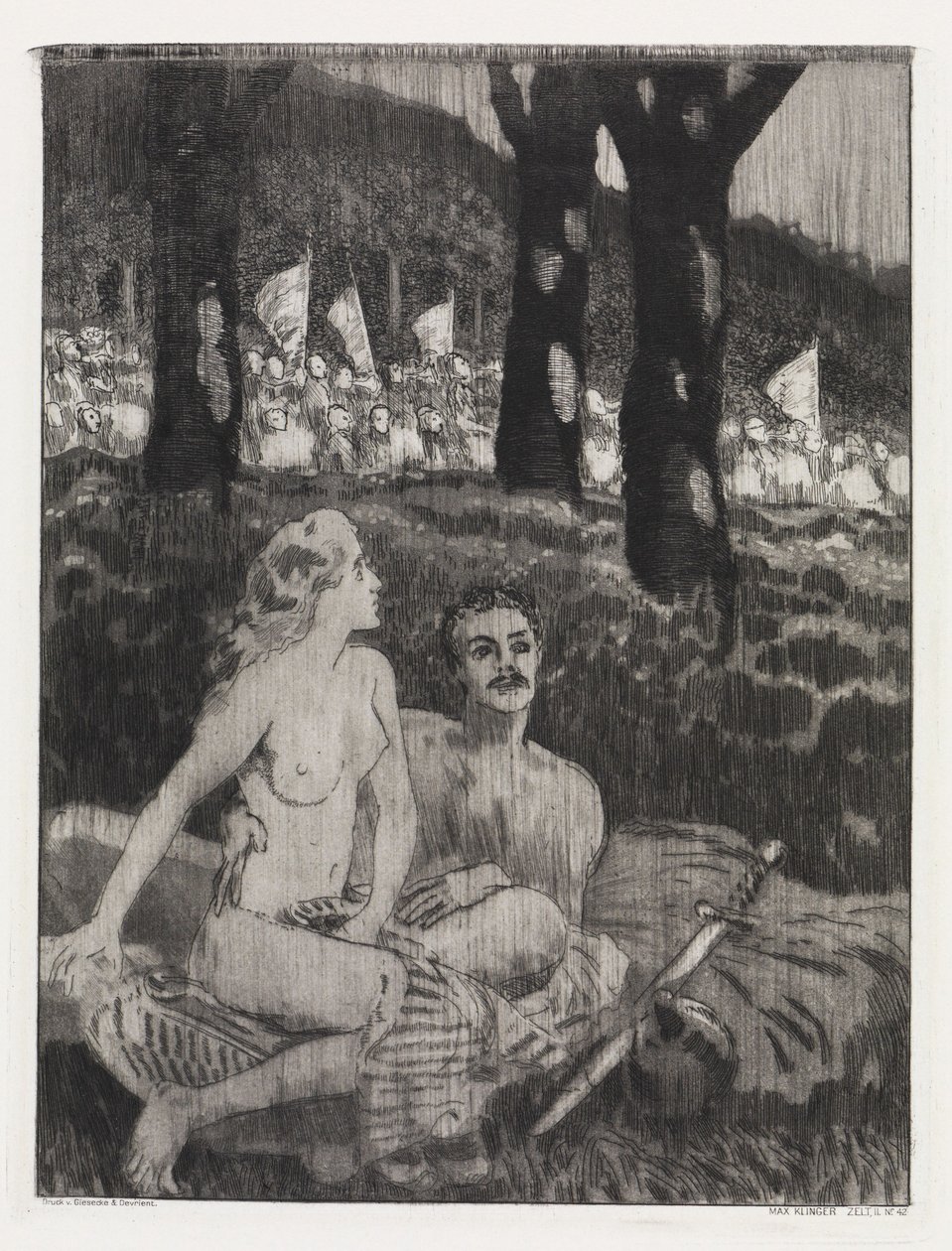 Bosnacht (Tent, Opus XIV, deel 2, nr. 42) door Max Klinger