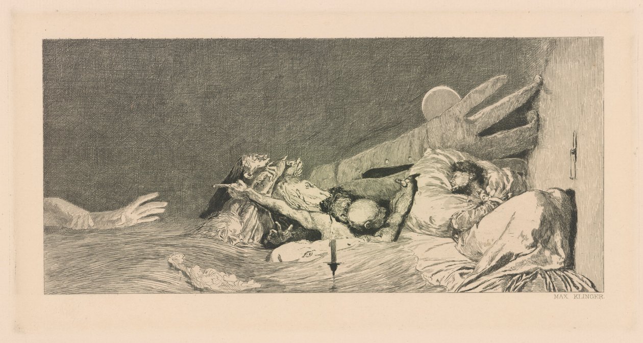 Angsten, uit de serie Ein Handschuh door Max Klinger