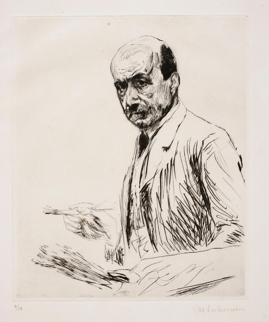 Zelfportret met palet door Max Liebermann