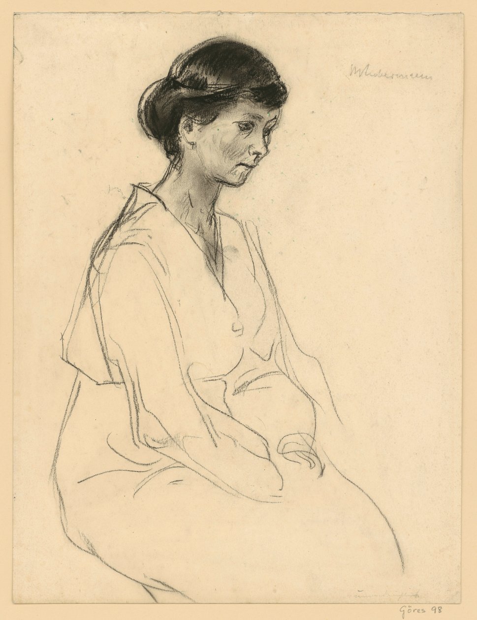 Portret van een jonge vrouw (De dochter van de kunstenaar) door Max Liebermann