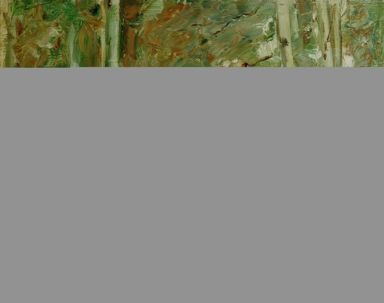 Berken aan de Wannsee oever naar het oosten door Max Liebermann
