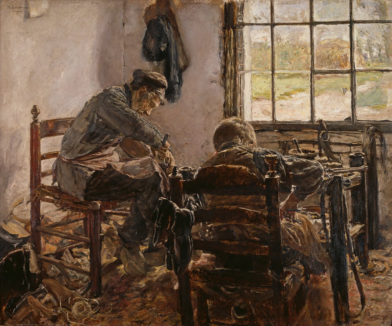 Schoenmakerswerkplaats door Max Liebermann