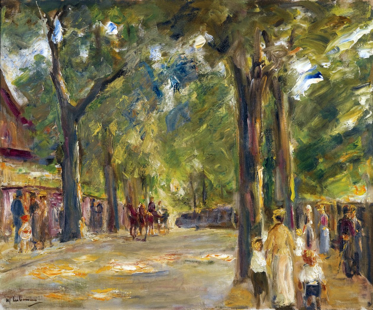 Figuren op de Grosse Seestrasse in Wannsee door Max Liebermann