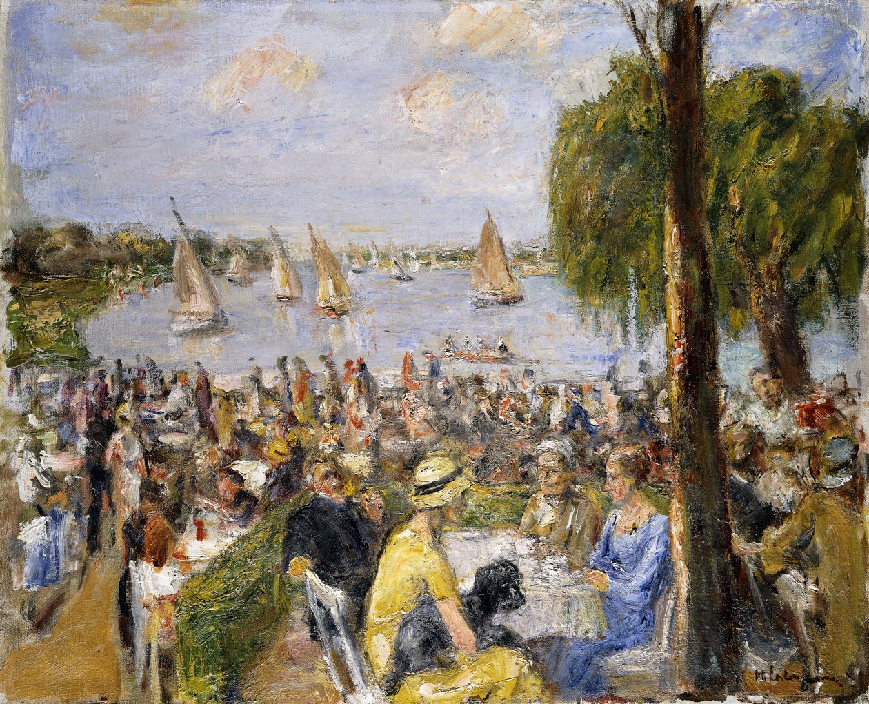 Tuin café bij de Wannsee door Max Liebermann