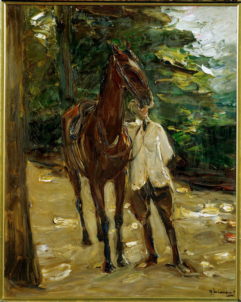 Bruidegom met paard (hijgend) door Max Liebermann