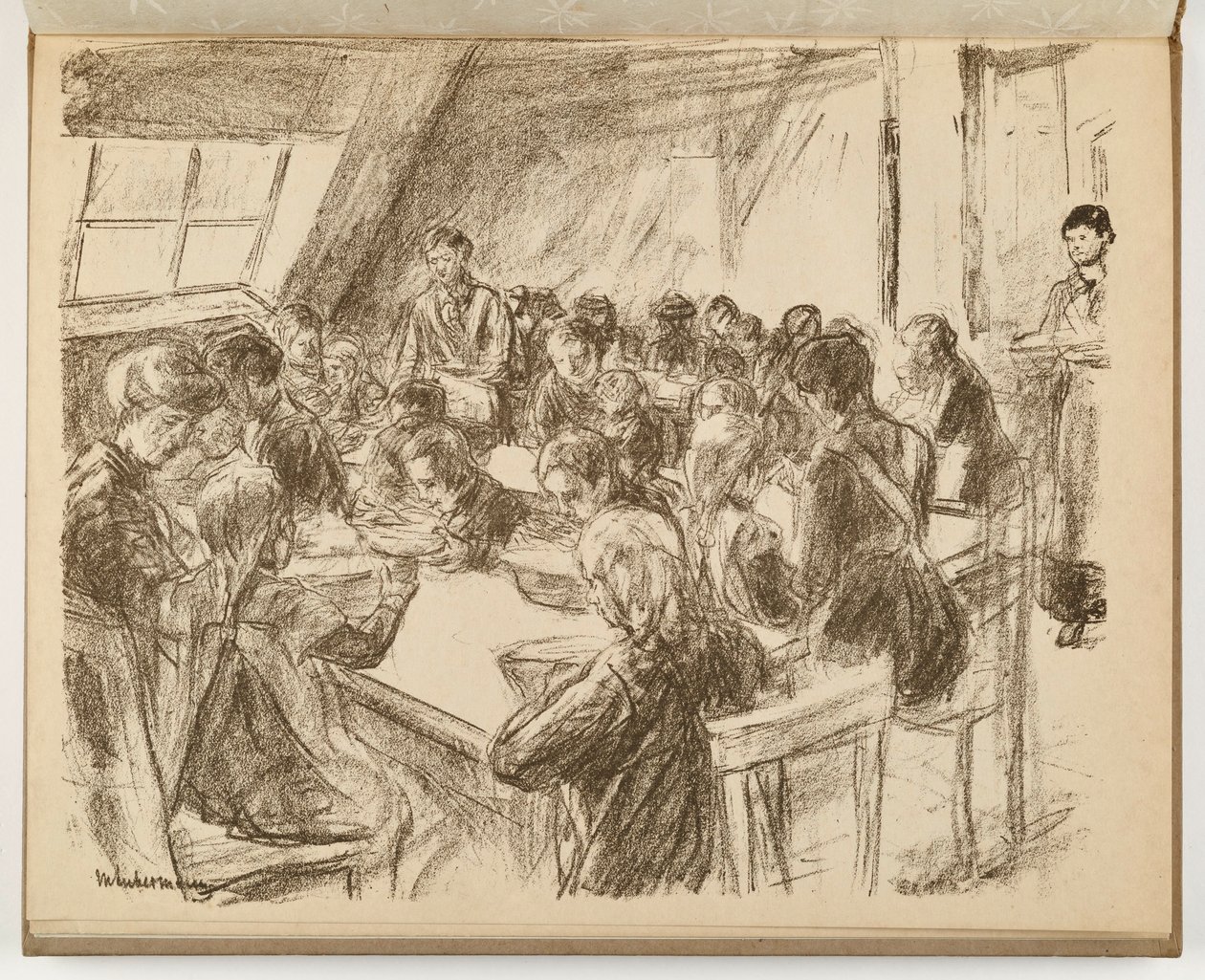Volksgaarkeuken voor kinderen (illustratie uit: Kunst en kunstenaars XIII, 6) door Max Liebermann