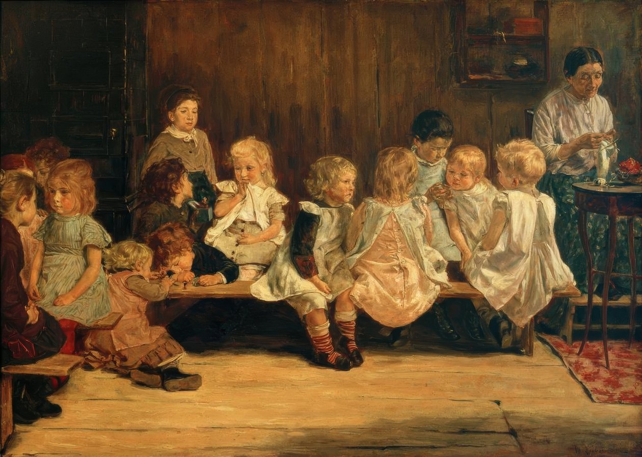 Kleuterschool in Amsterdam door Max Liebermann