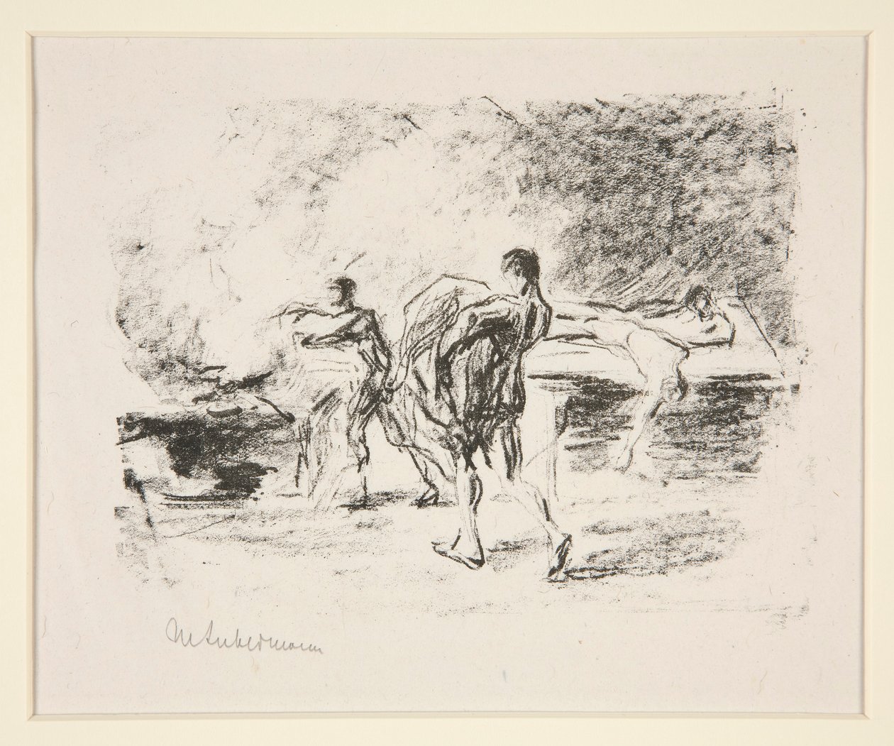 Lijkverbranding, bij Goethes Bassompierre door Max Liebermann