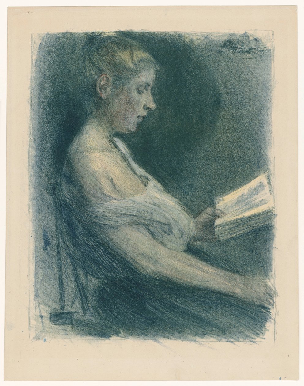 Lezend meisje door Max Liebermann