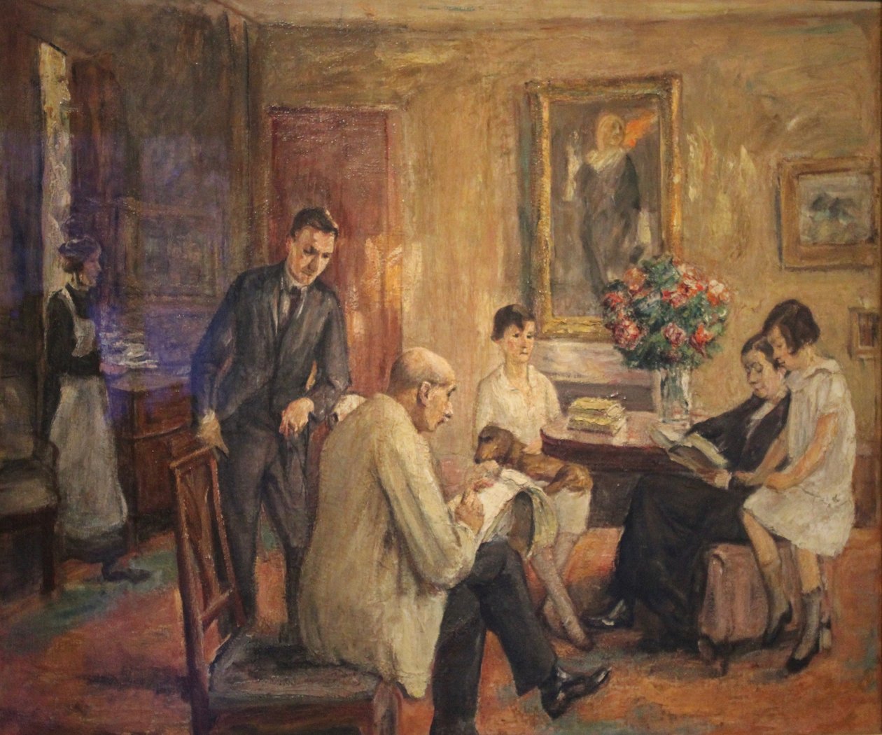 Familie Liebermann. De kunstenaar schetst in de kring van zijn familie door Max Liebermann
