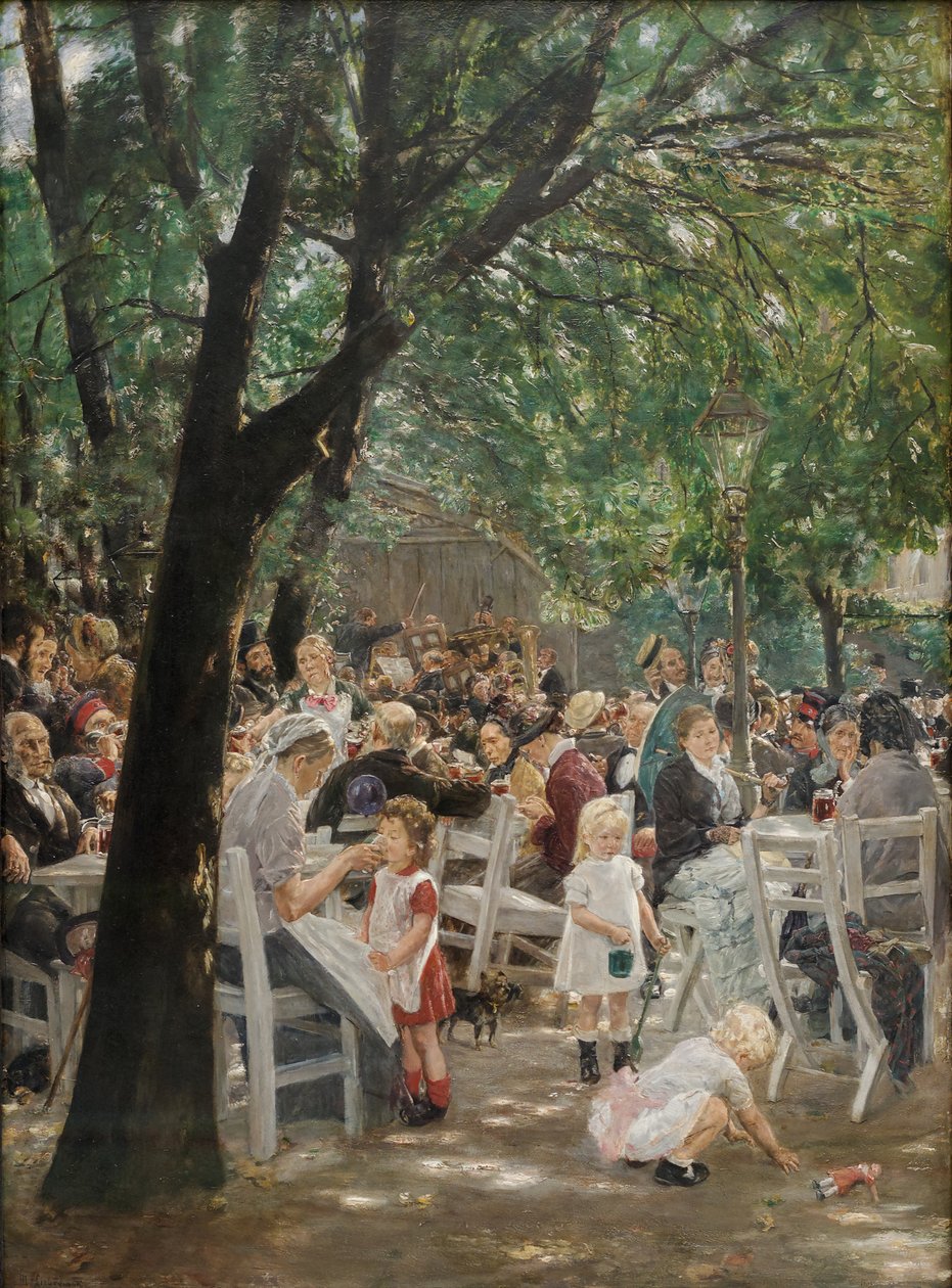 Biergarten in München door Max Liebermann