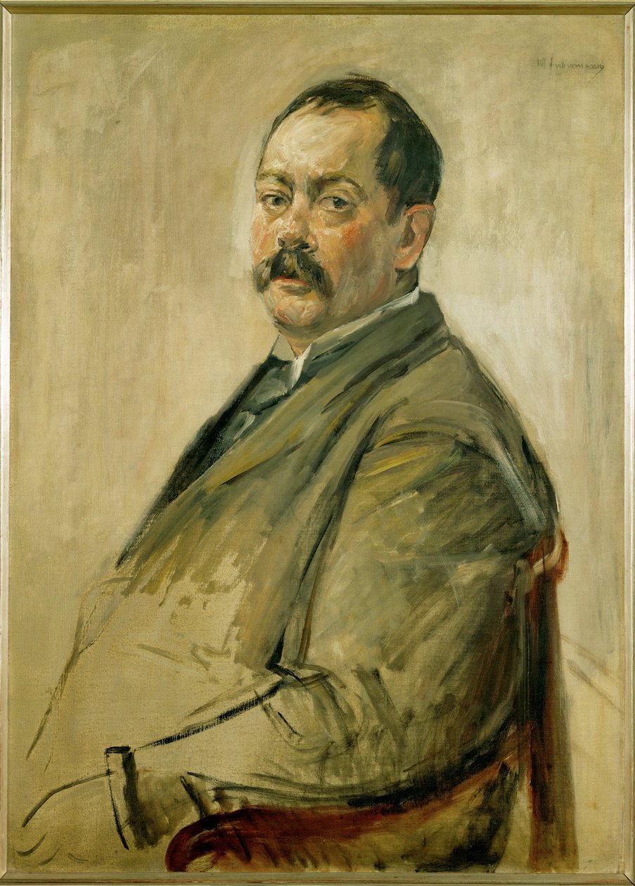 Portret van schilder Lovis Corinth (schilderij op doek) door Max Liebermann