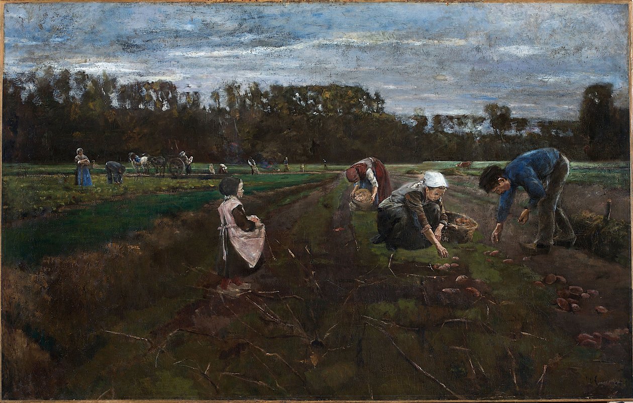 Aardappeloogst door Max Liebermann