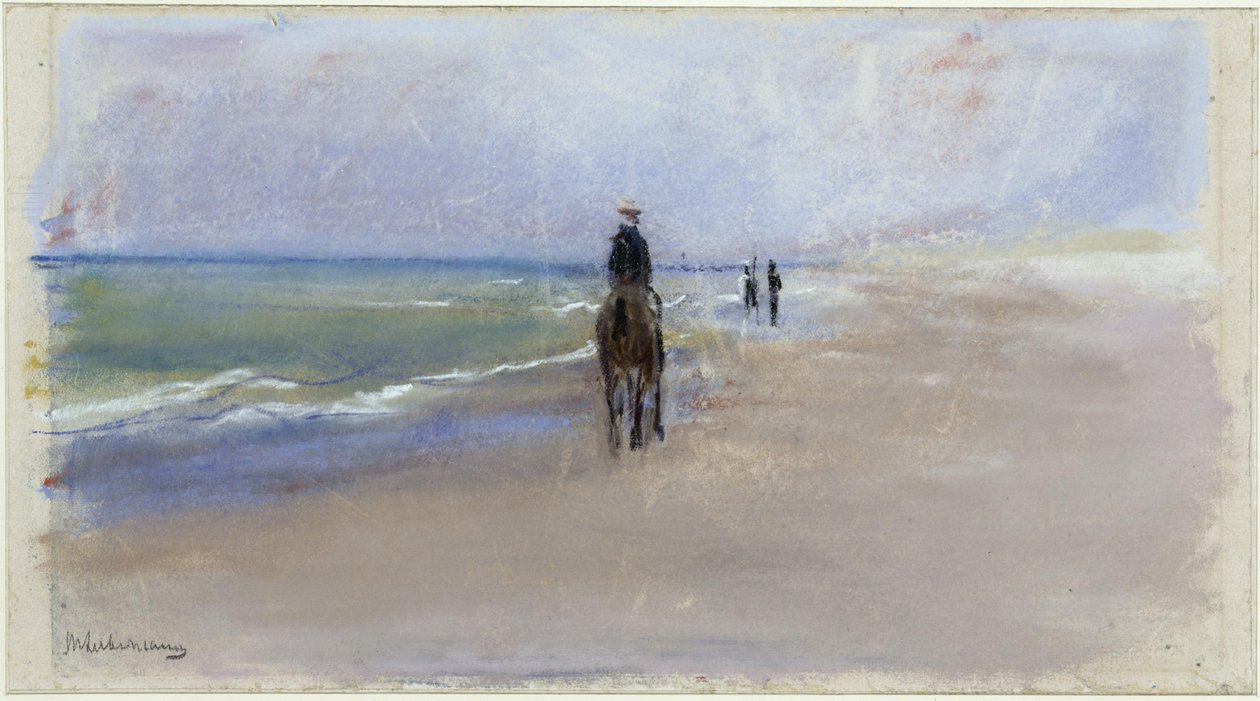 Ruiter op het strand door Max Liebermann