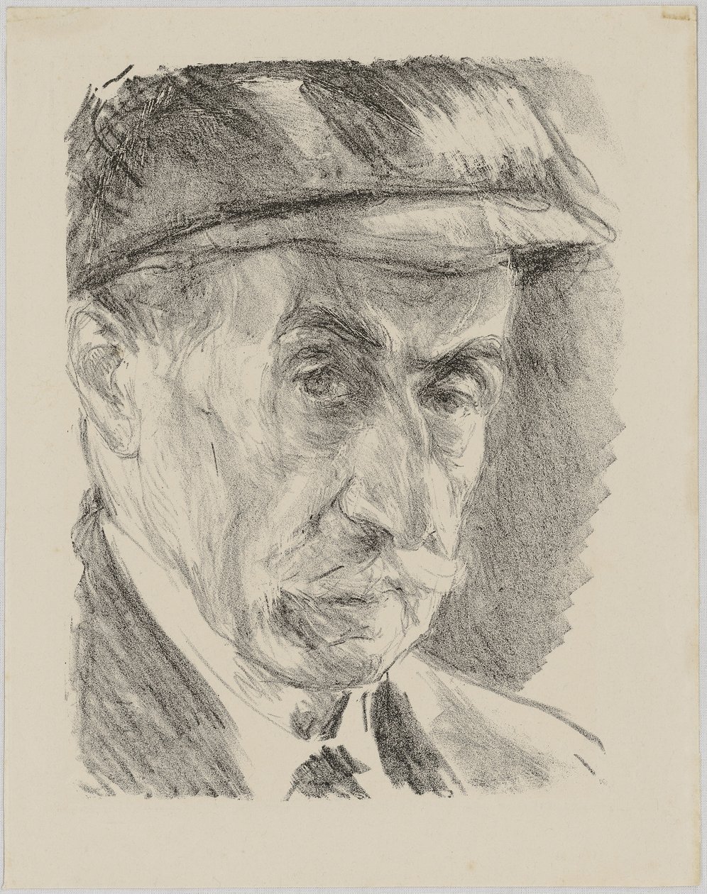 Zelfportret met pet door Max Liebermann