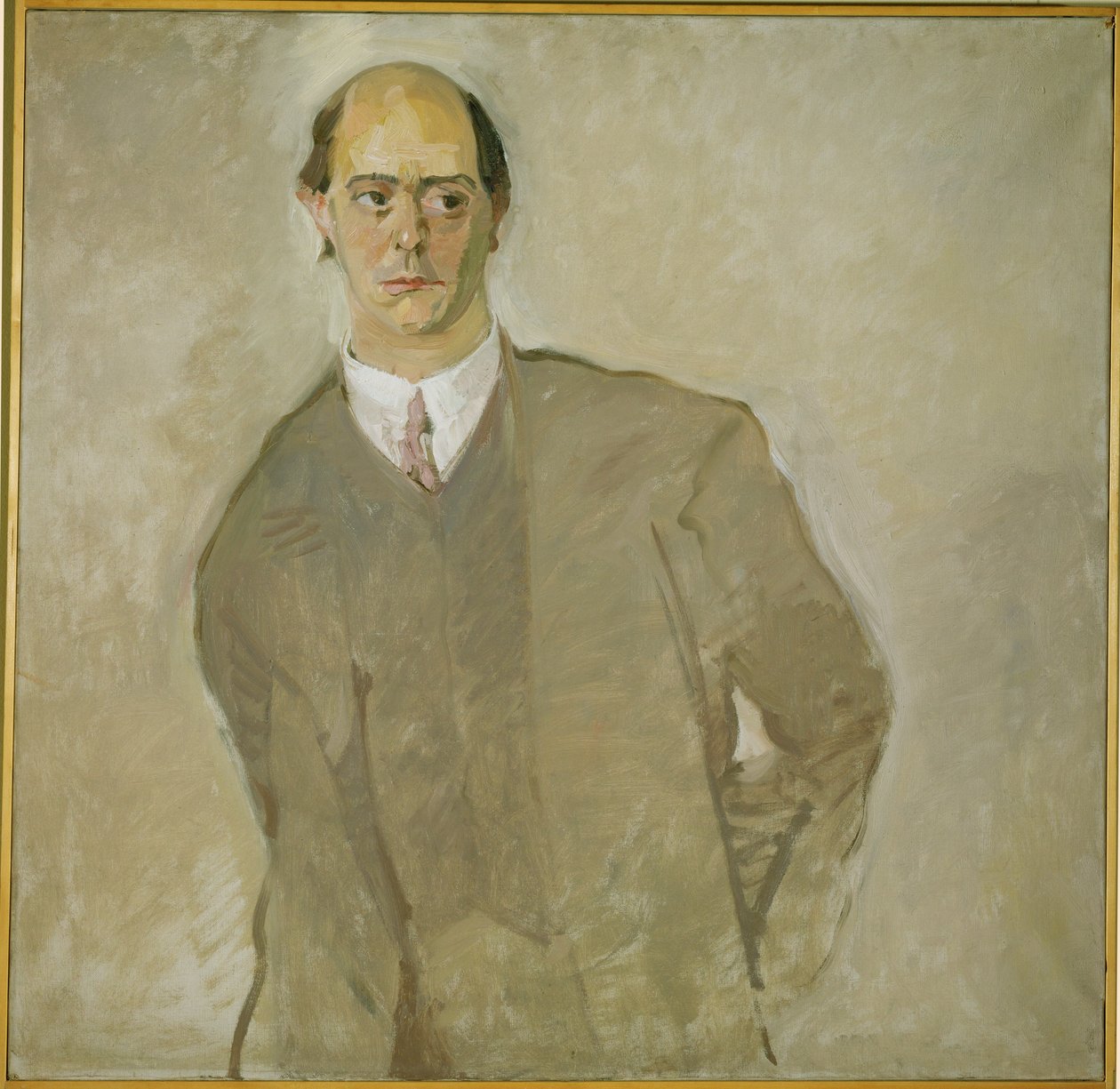 Componist Arnold Schönberg (schilderij op doek) door Max Oppenheimer