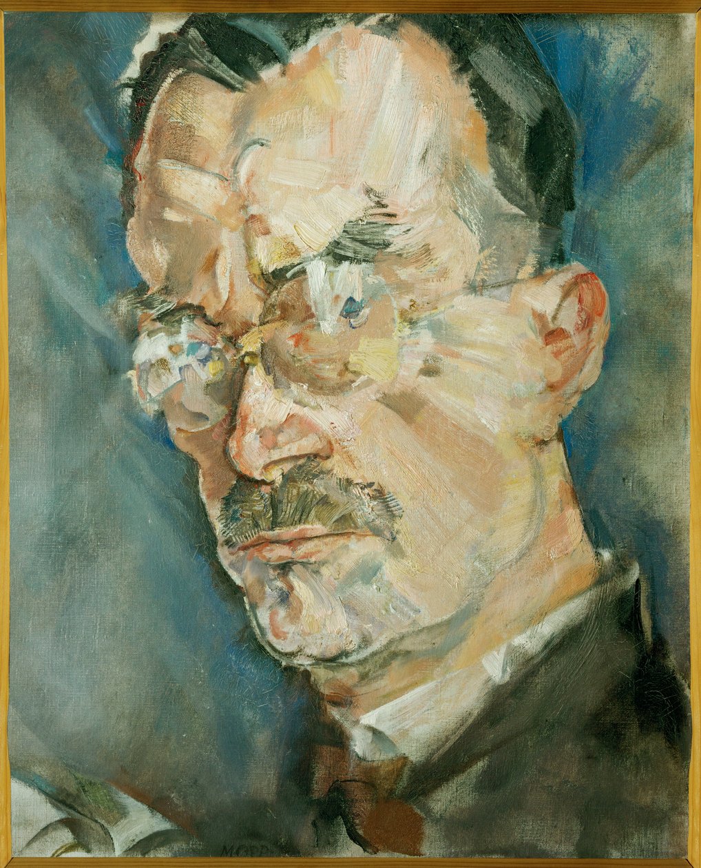 Schrijver Thomas Mann (schilderij op doek) door Max Oppenheimer
