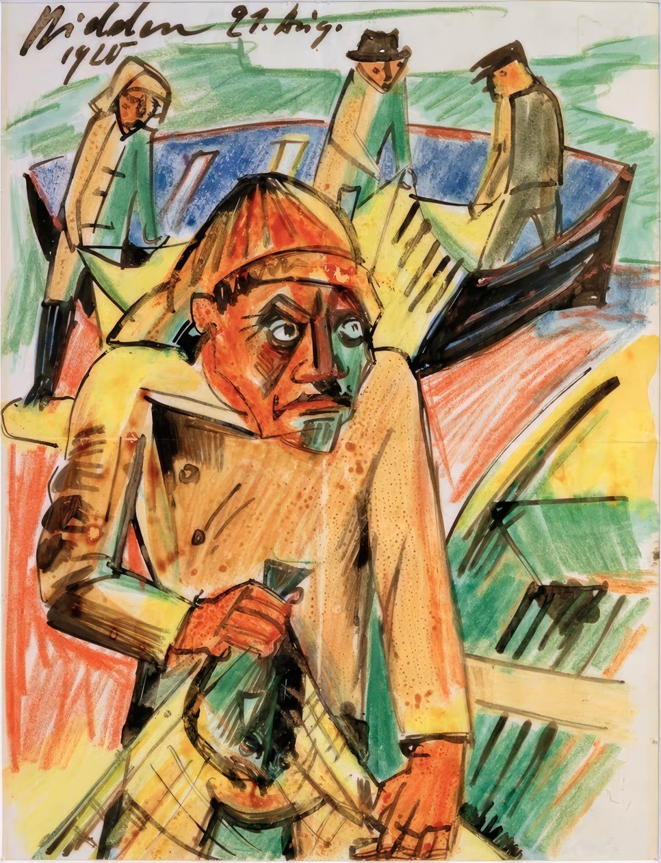 De botvisser door Max Pechstein