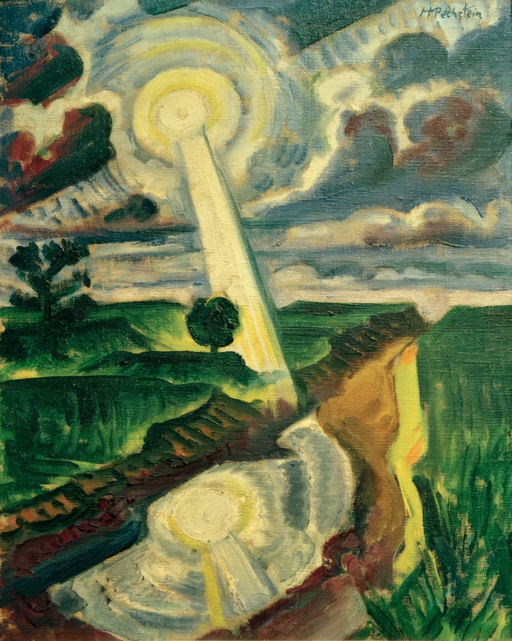 Invallend zonlicht door Max Pechstein
