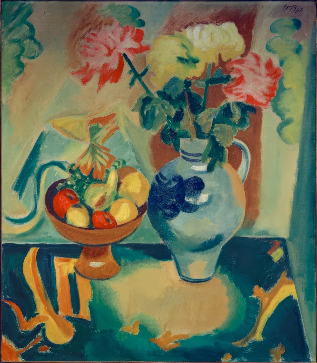 Stilleven met chrysanten door Max Pechstein