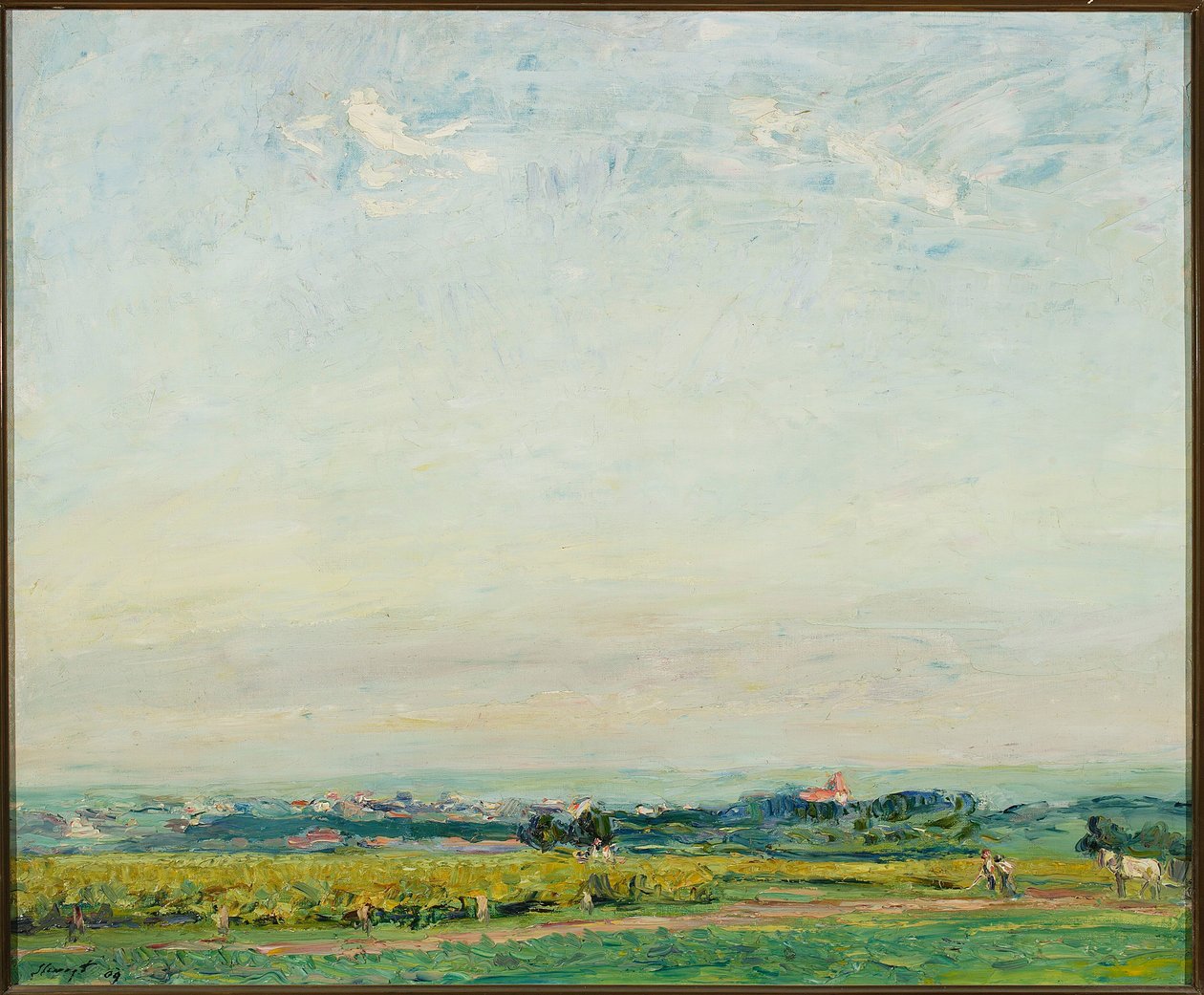 Landschap met uitzicht op Landau in de Palts door Max Slevogt