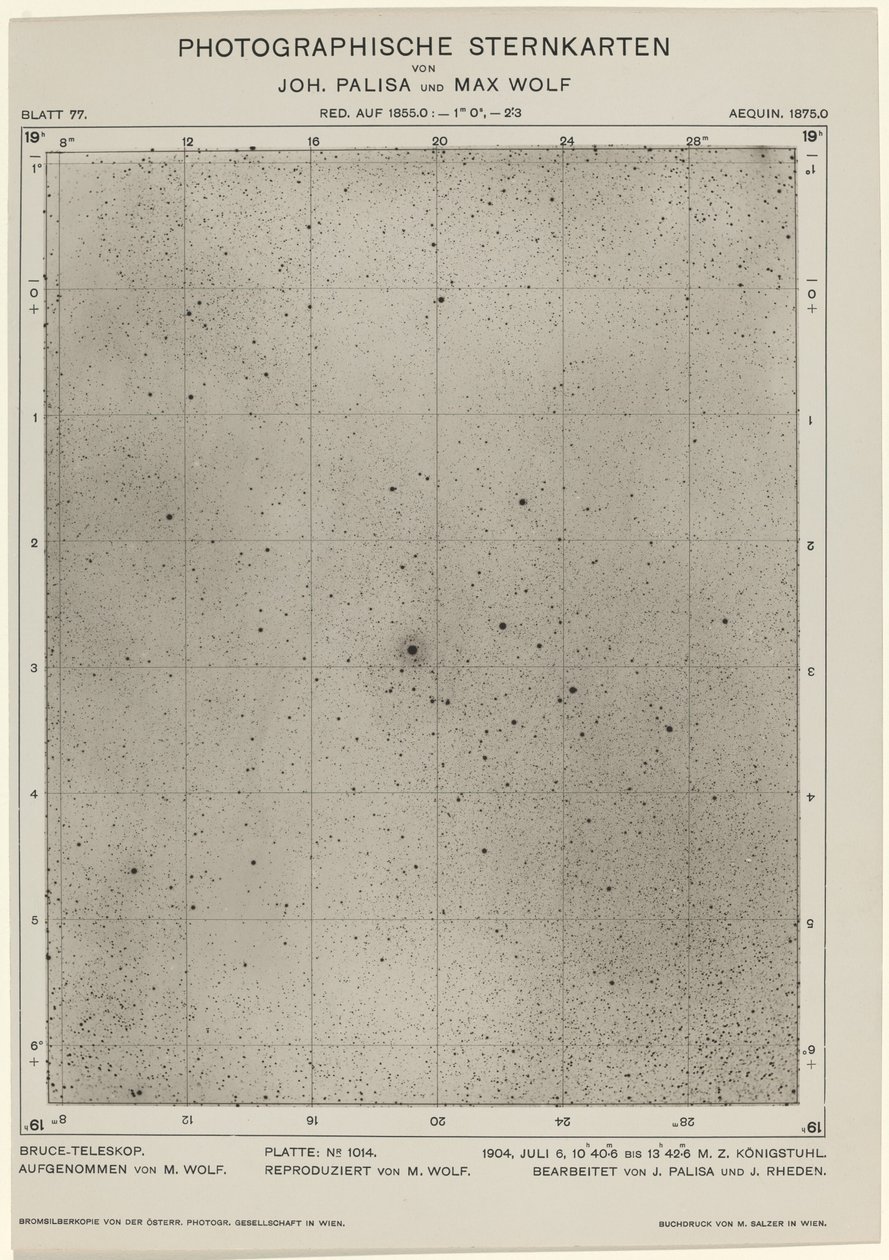 Fotografische sterrenkaarten 6 juli 1904, 1649. Makers: Max Wolf, Johann Palisa door Max Wolf, Johann Palisa