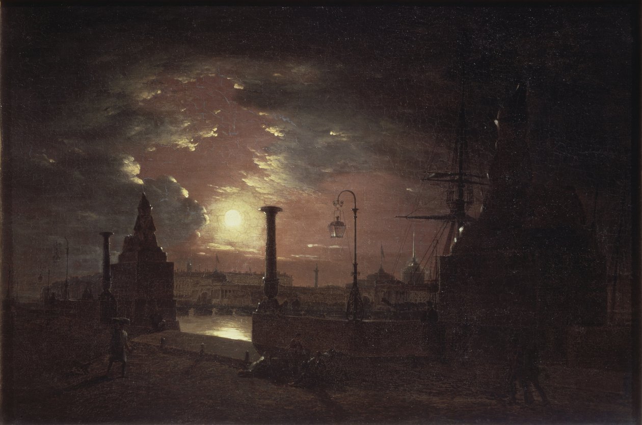 Herfstnacht in Sint-Petersburg, 1835 door Maxim Nikiphorovich Vorobyev