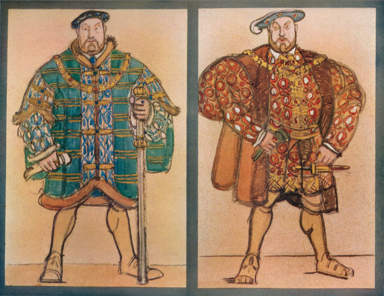 Kostuumontwerpen voor Henry VIII Theatre De L