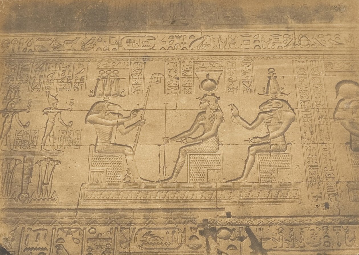 Bas-reliëfs van de gevel van de Tempel van Dendérah Tentyris, 1849-50 door Maxime Du Camp