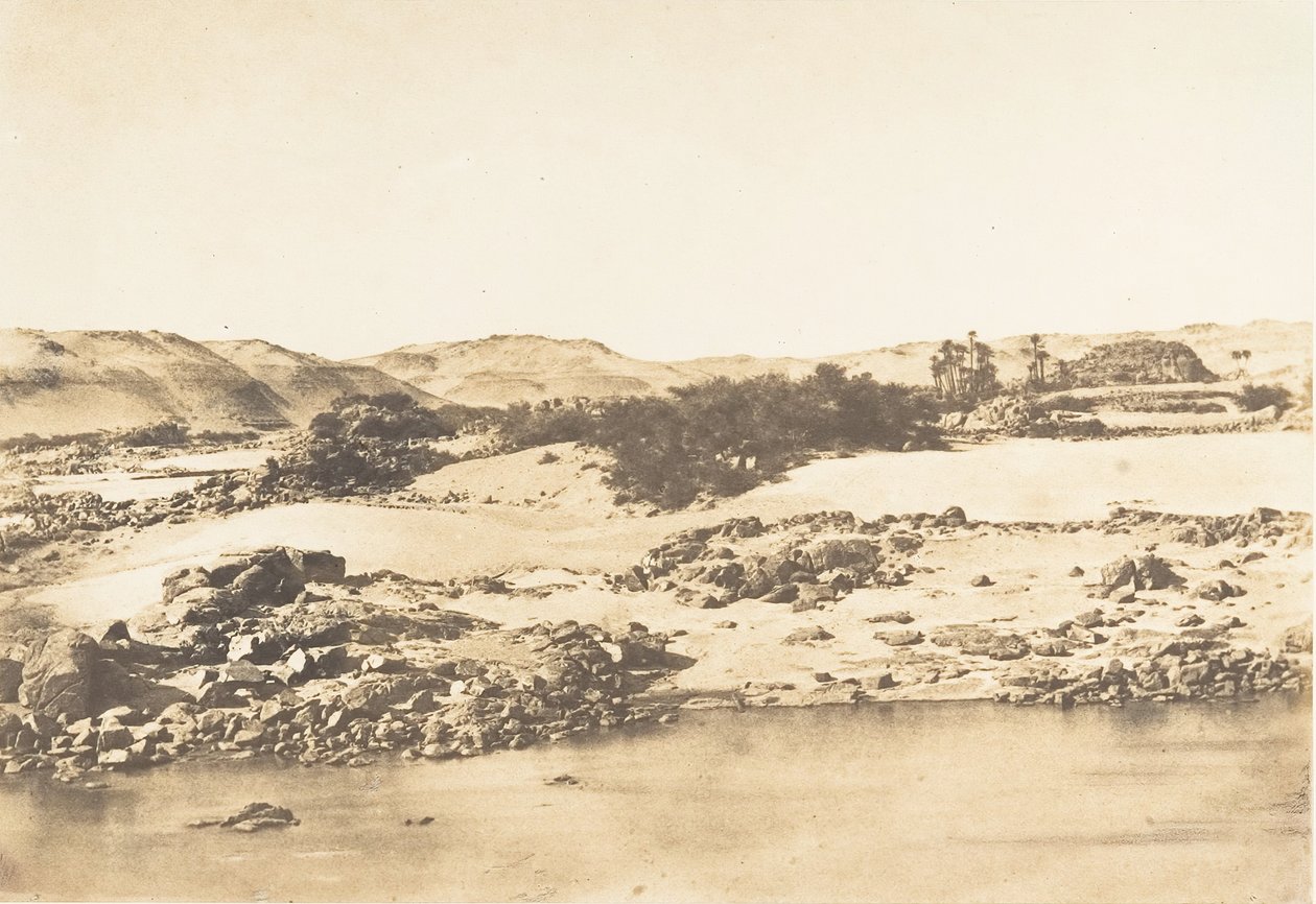 Entree van de eerste cataract bij Assouan, 1849-50 door Maxime Du Camp