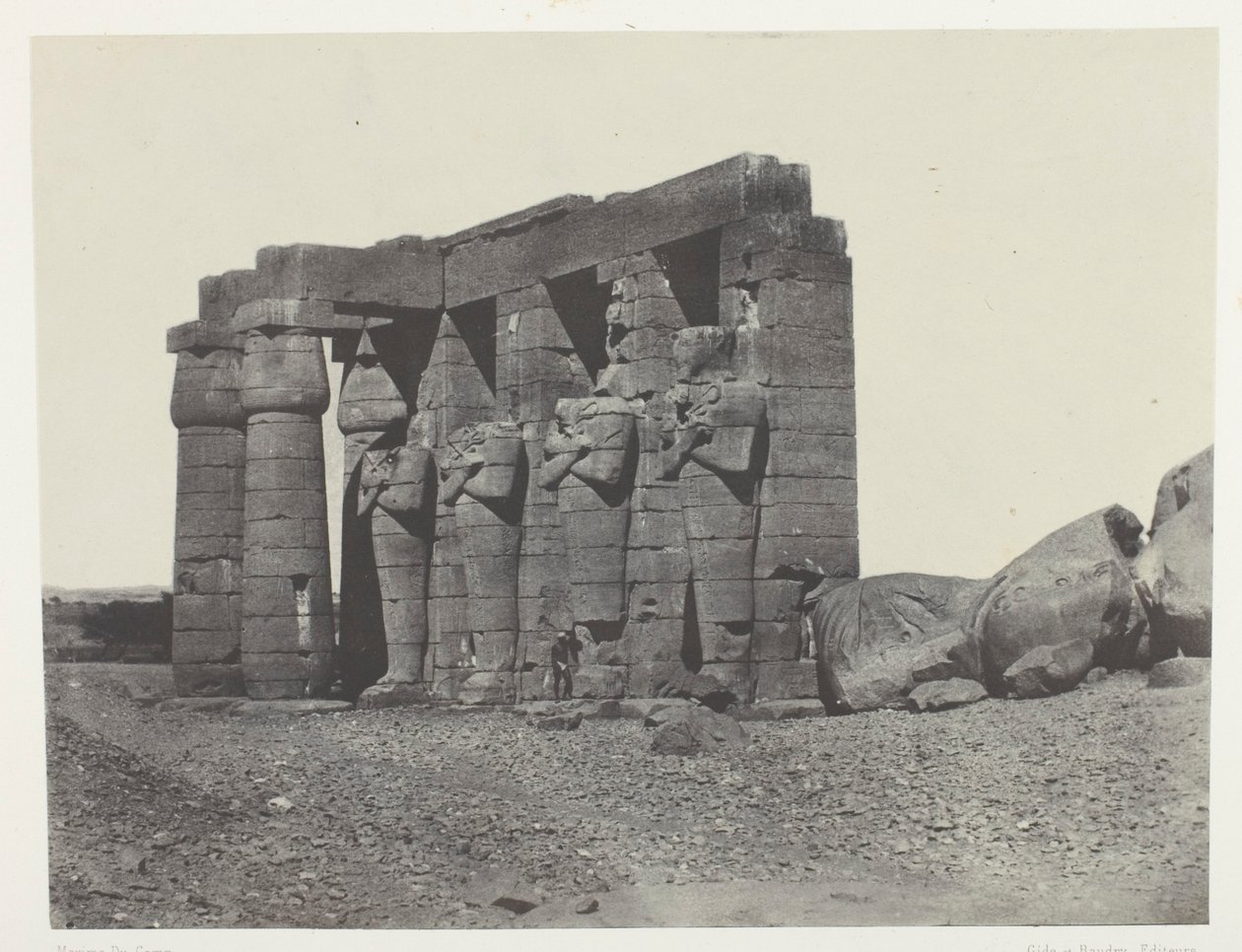 Gournah, Perystyle from the Tomb of Osymandias (Ramesseum Occidental); Thebe, plaat 59 uit het album "Egypte, Nubie, Palestine et Syrie" (1852) door Maxime Du Camp