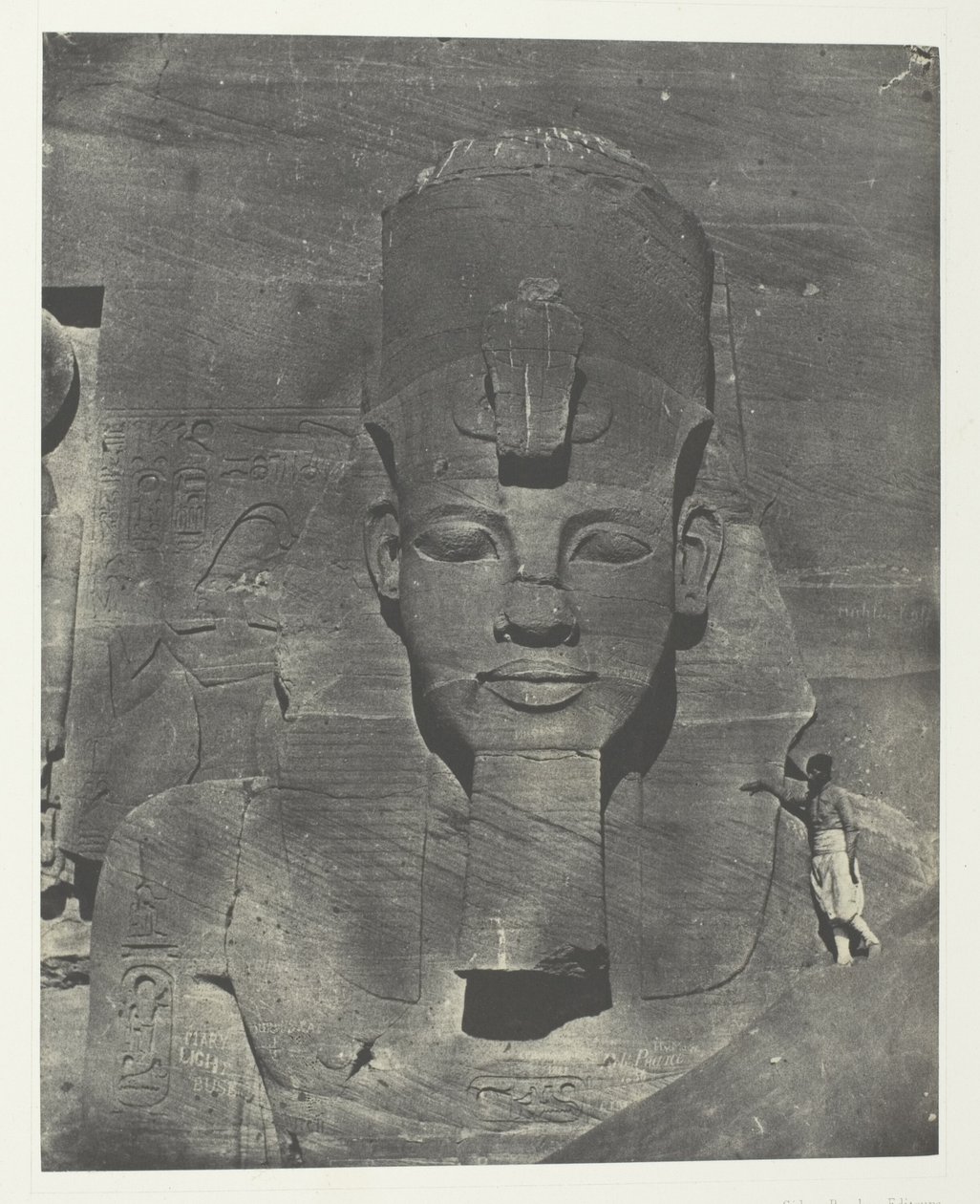 Ibsamboul, Colosse Médial (Enfoui) du Spéos de Phrè Nubie, Palestine et Syrie, plaat 106 uit het album "Egypte, Nubie, Palestine et Syrie" (1852) door Maxime Du Camp