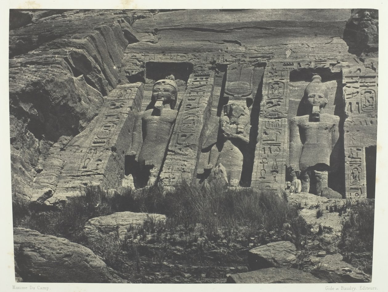Ibsamboul, zuidelijk deel van de tempel van Hathor, Nubië door Maxime Du Camp