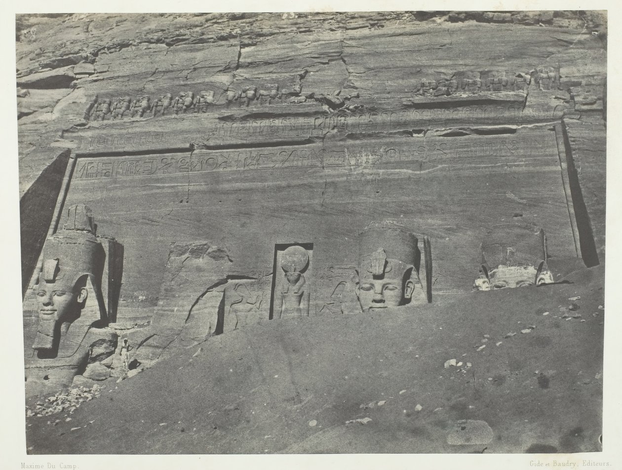 Ibsamboul, algemeen uitzicht op de grote tempel van Phrè, Nubië, 1849-1851, gedrukt 1852 door Maxime Du Camp