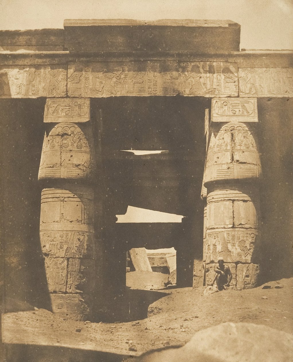 Interieur van de Tempel van Khons, in Karnak, Thebe, 1849-50 door Maxime Du Camp