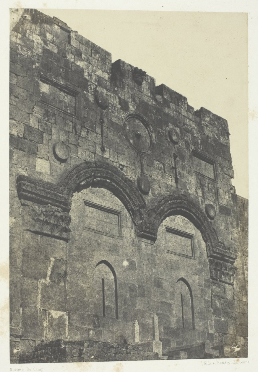 Jeruzalem, Gouden Poort (Bab-El-Daharieh); Palestina door Maxime Du Camp
