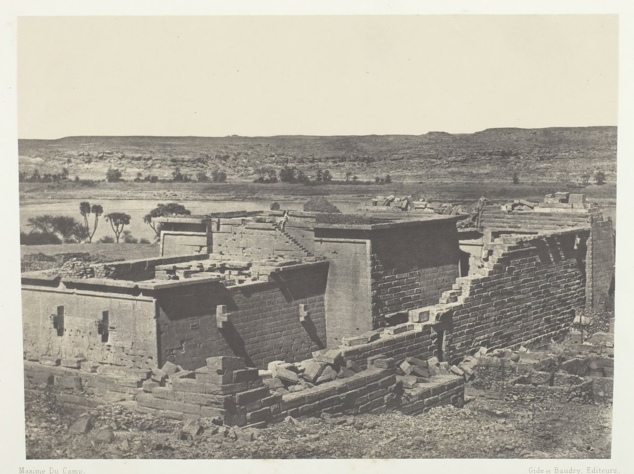 Kalabscheh, Vue Générale du Temple de Kalabscheh Talmis, Nubië, 1849-51, gedrukt 1852 door Maxime Du Camp
