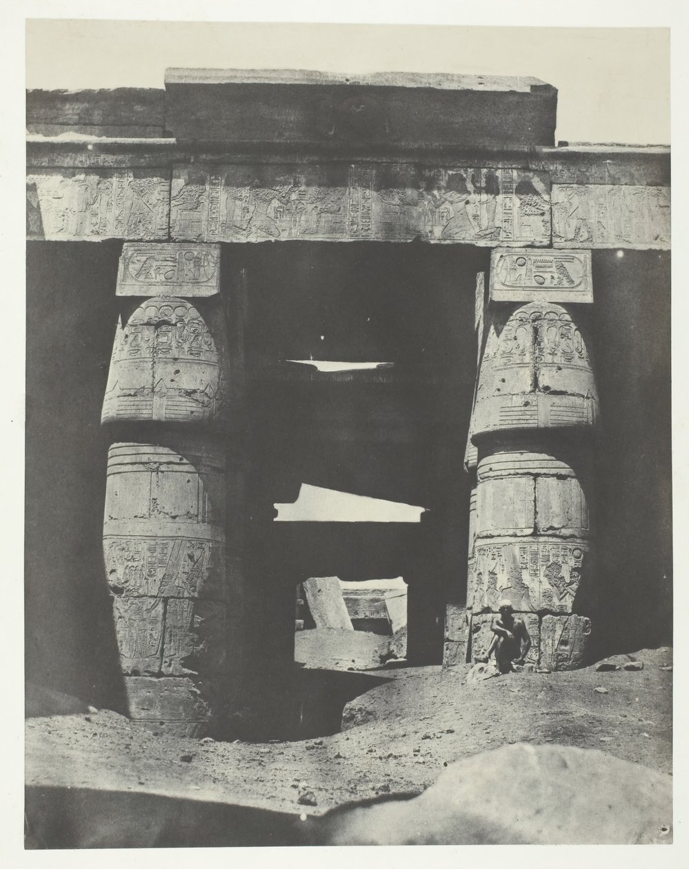 Karnak, Portiek van de Tempel van Khons, Thebe, 1849-51, gedrukt 1852 door Maxime Du Camp