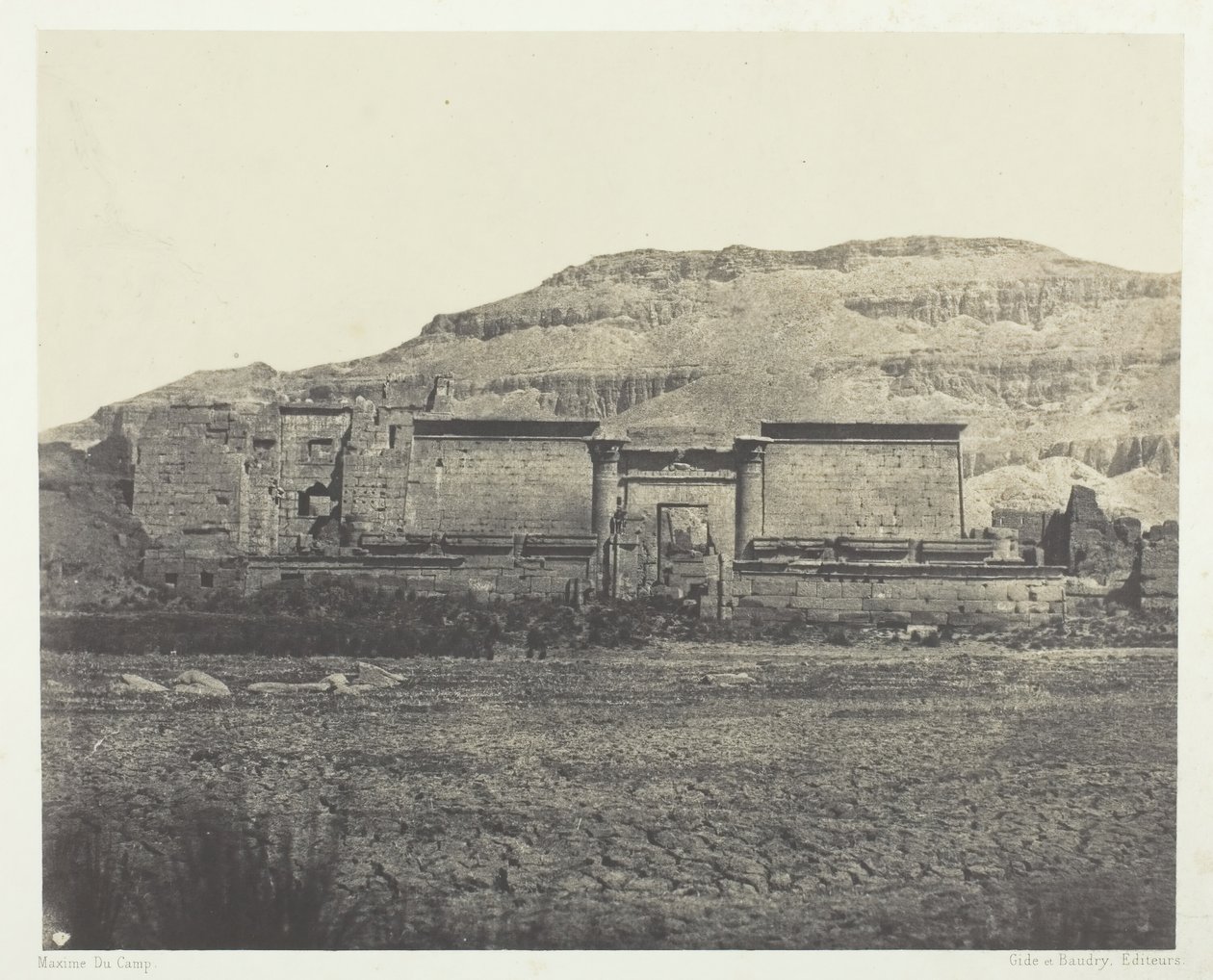 Médinet-Habou, Algemeen Uitzicht op de Ruïnes, Thebe, 1849-51, gedrukt 1852 door Maxime Du Camp