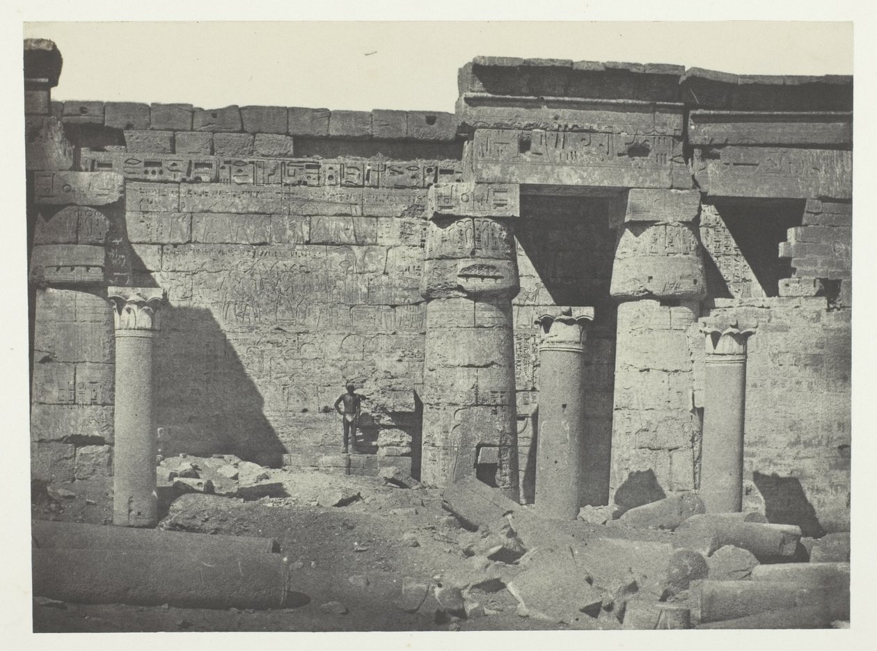 Médinet-Habou, Peristyle van het paleis van Ramsès-Méiamoun; Thebe door Maxime Du Camp