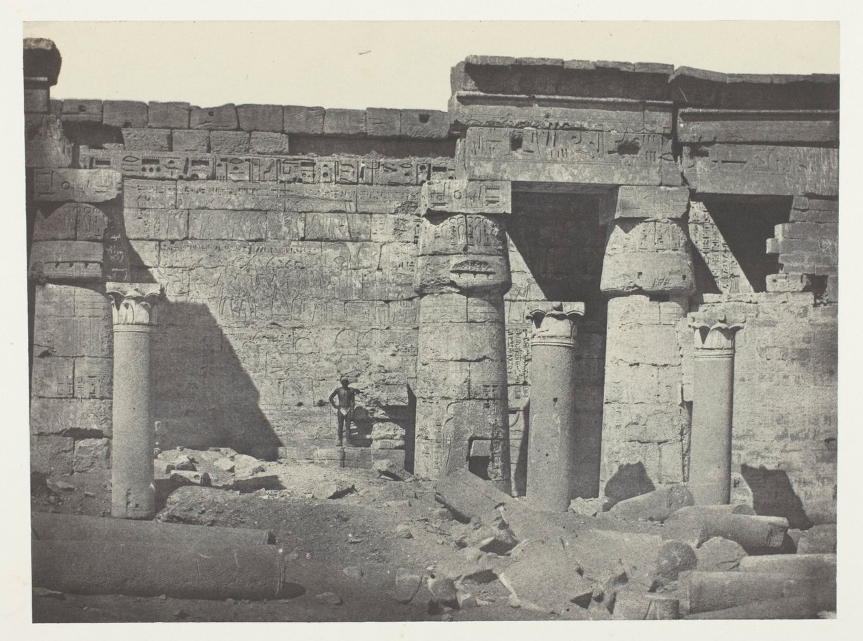 Médinet-Habou, Peristyle van het paleis van Ramsès-Méiamoun; Thebe door Maxime Du Camp