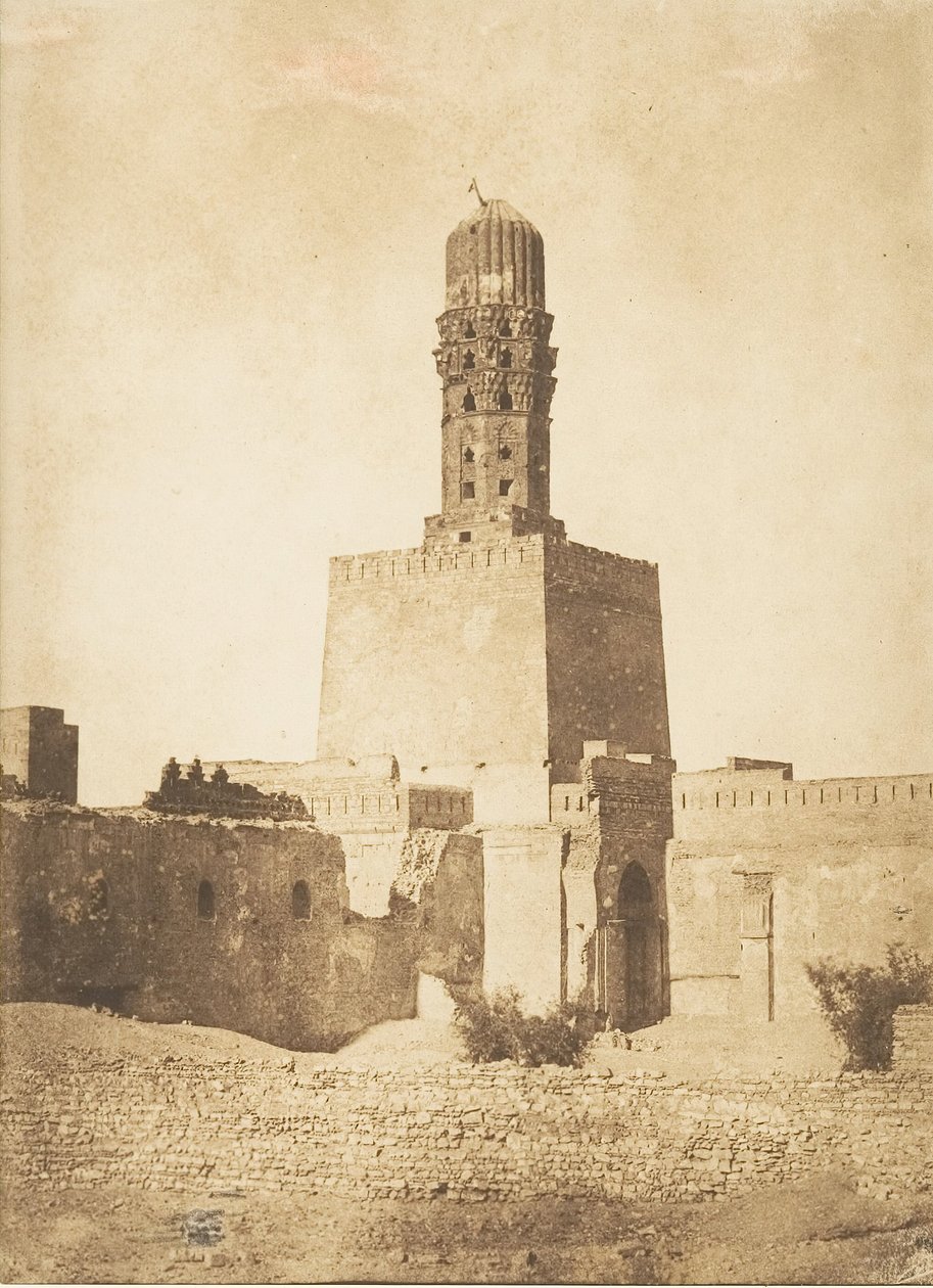 Minaret oriental de la Mosquée du Khalif Hakem, au Kaire, 27 december 1849 door Maxime Du Camp