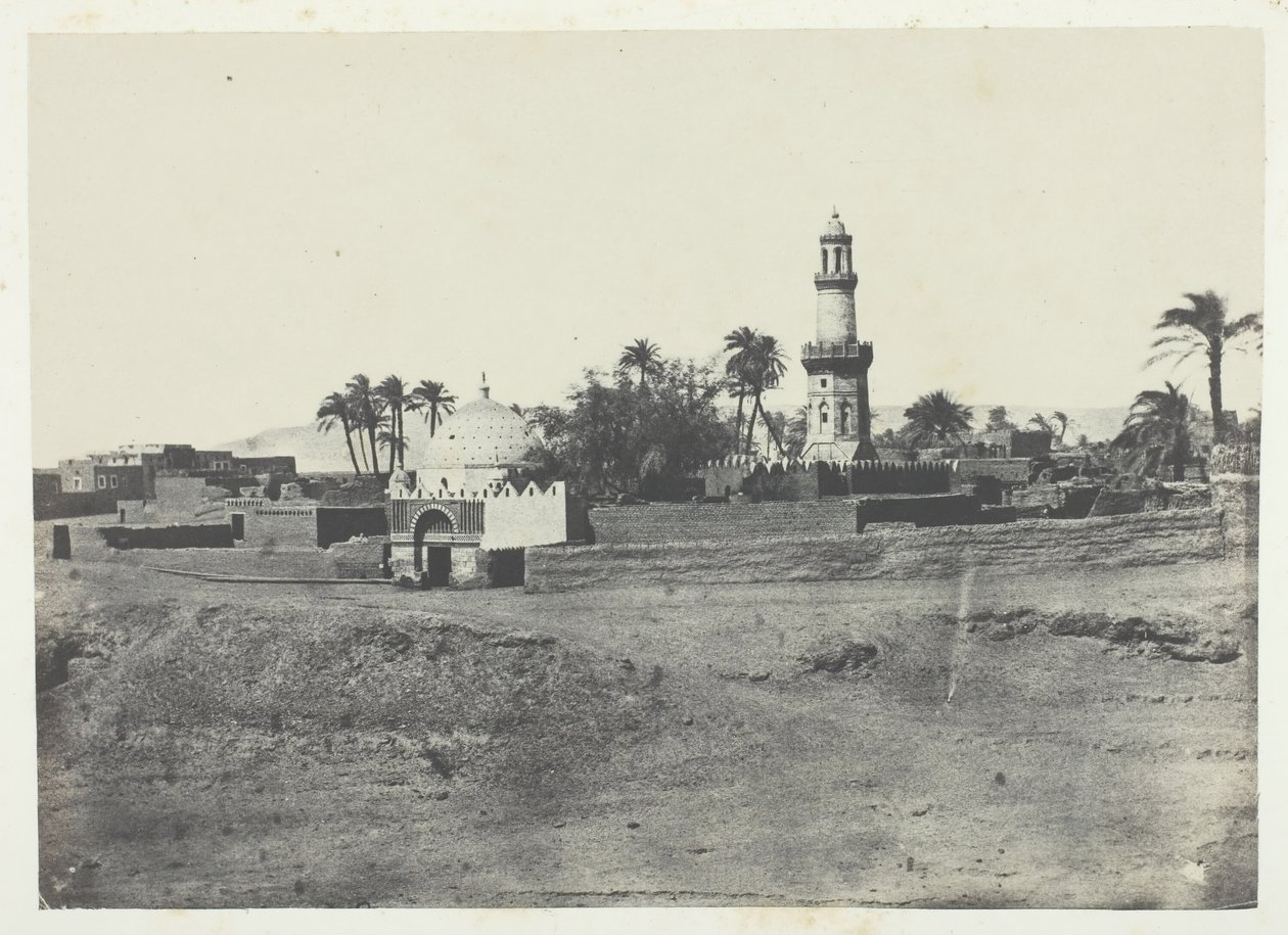 Moskee van El-Arif en graf van Mourad-Bey, Opper-Egypte, 1849-51, gedrukt 1852 door Maxime Du Camp