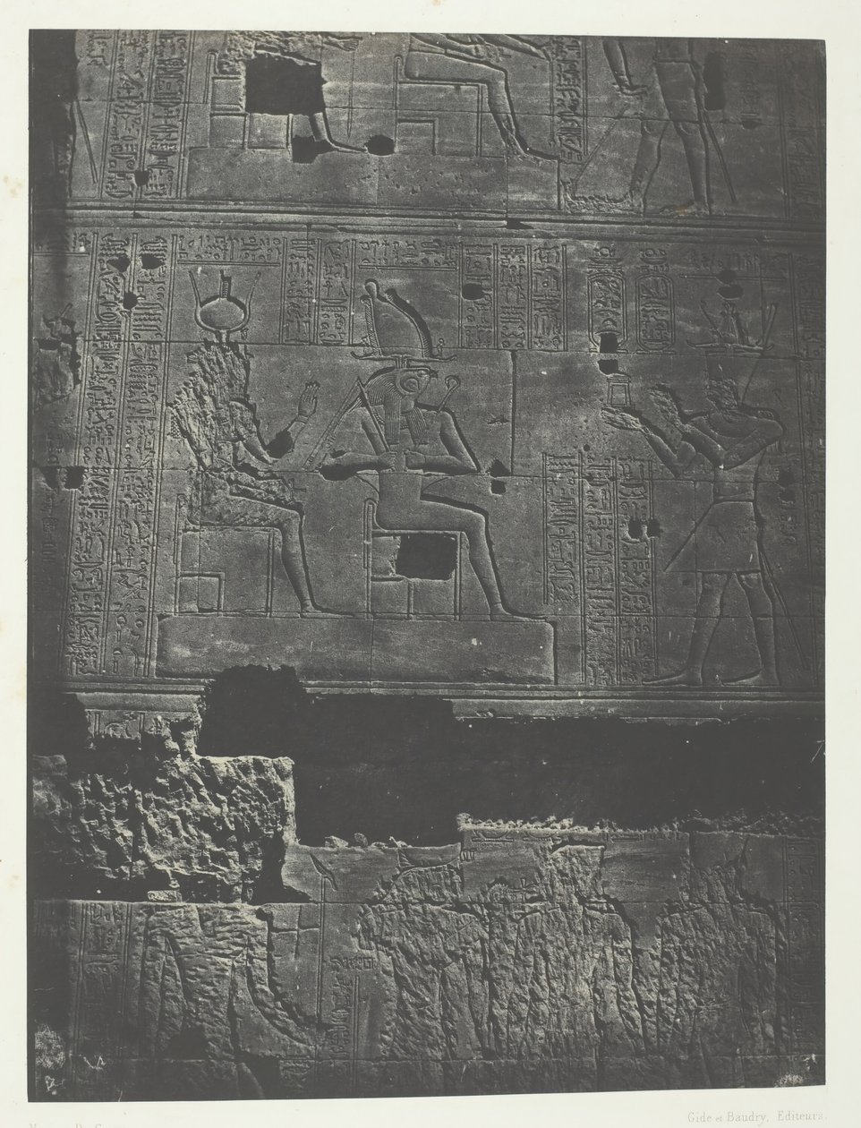 Westelijke Muur, Grote Tempel van Isis in Philae, Nubië, 184951, gedrukt 1852 door Maxime Du Camp