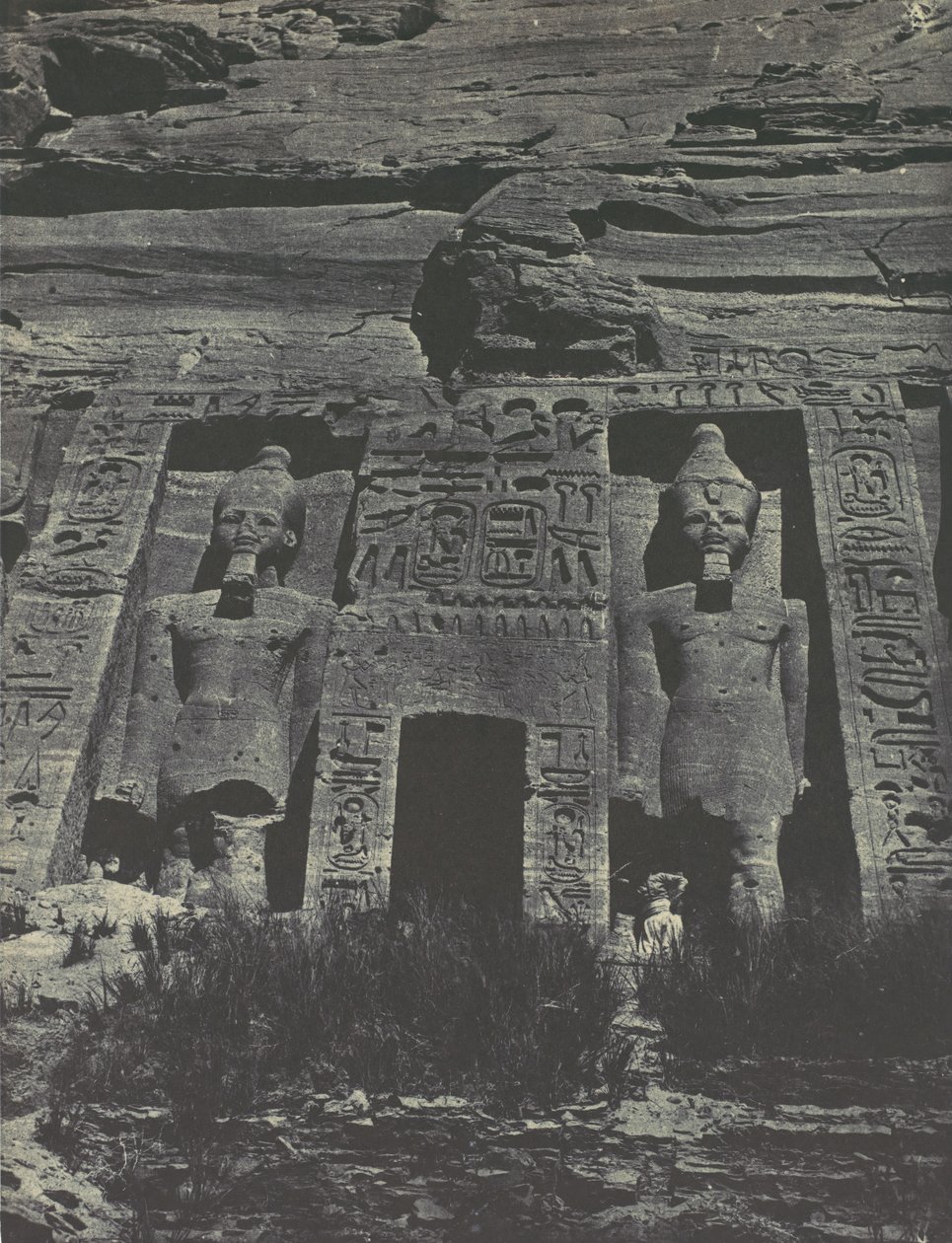 Nubië. Ibsamboul. Entree van de Spéos van Hathor, 1850 door Maxime Du Camp