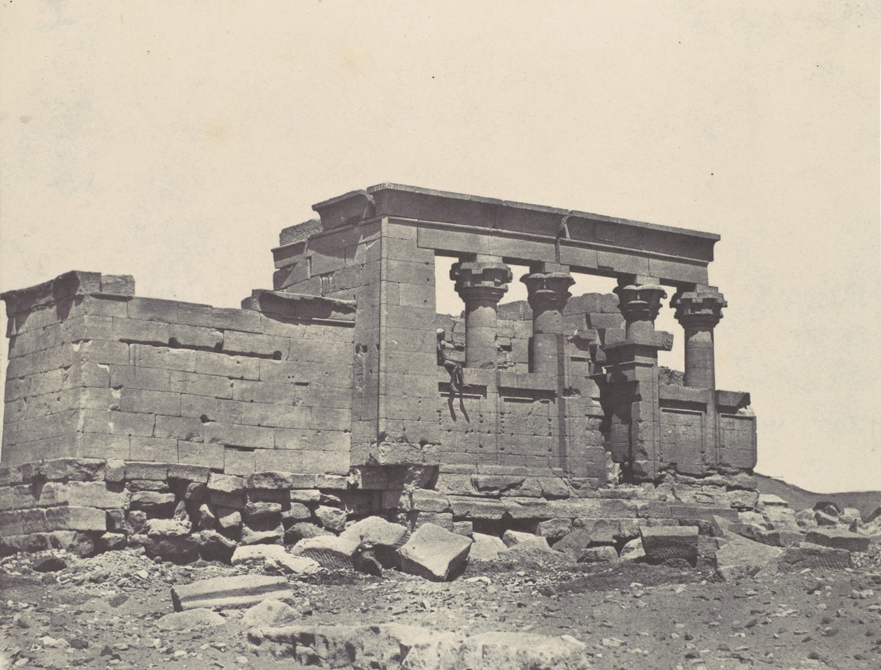 Nubië. Tempel van Debod. Parembole van de route van Antoninus door Maxime Du Camp